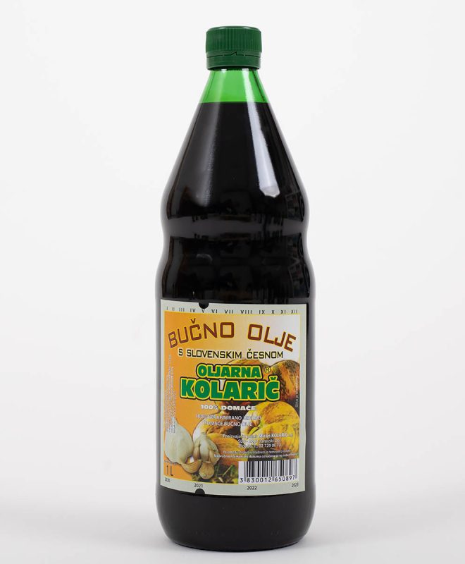 Bučno olje s slovenskim česnom Kolarič (1l)