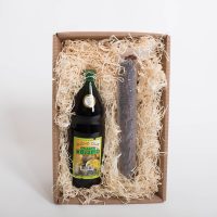 Bučno olje (1l) in domača Kolaričeva suha goveja salama (cela)
