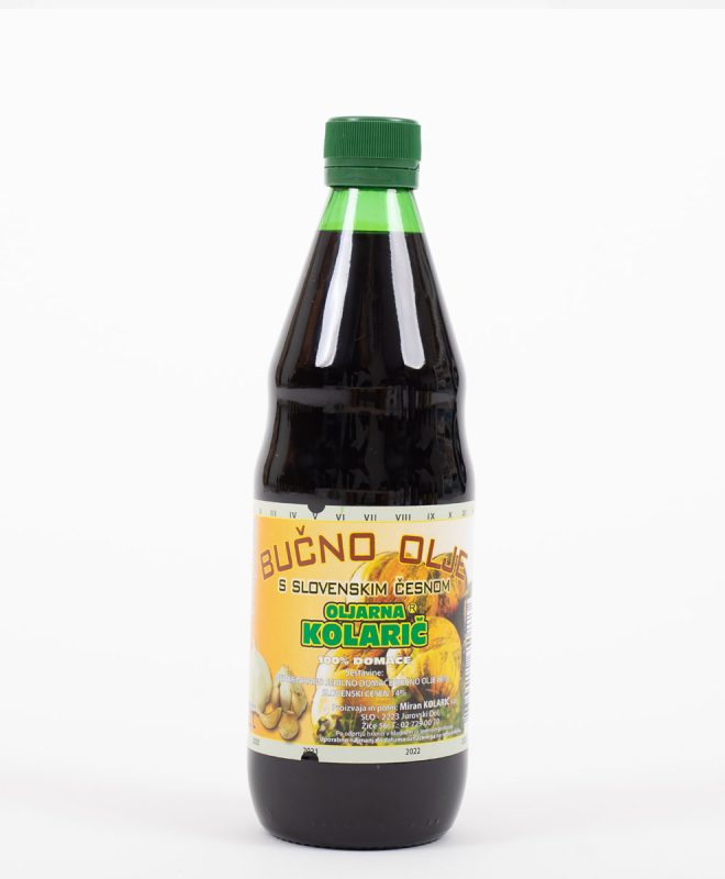 Bučno olje s slovenskim česnom Kolarič (0,5 l)