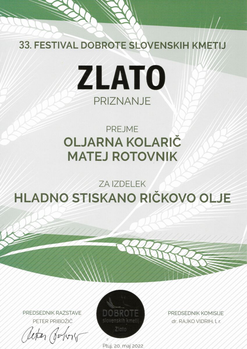 2022-zlato-priznanje-hladno-stiskano-rickovo-olje-festival-dobrote-slovenskih-kmetij-matej-rotovnik